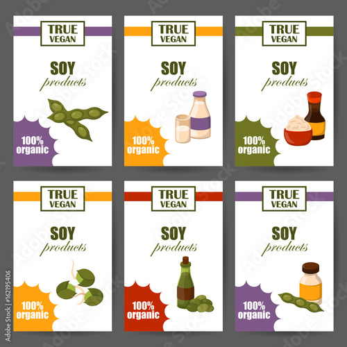 Vector cartoon soy food background