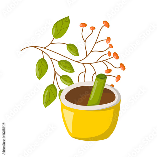 Vector cartoon herb pounder icon