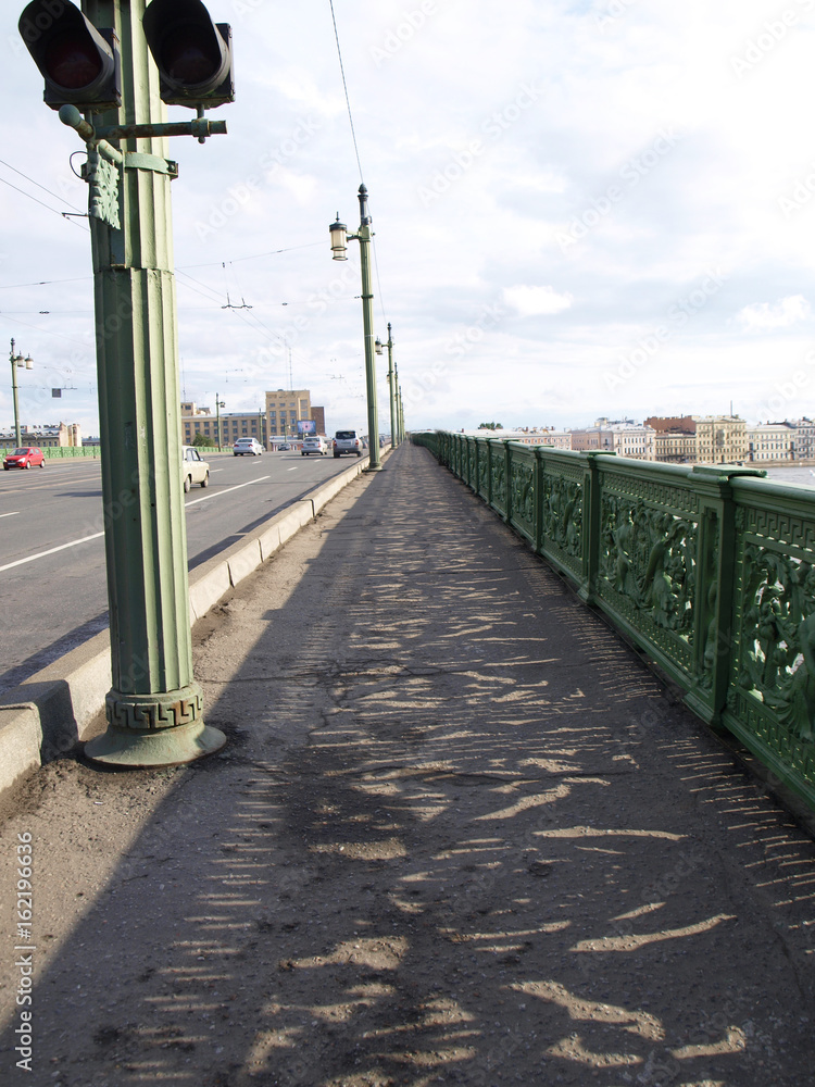 The Liteyny bridge across the Neva river in Saint-Petersburg, Russia 