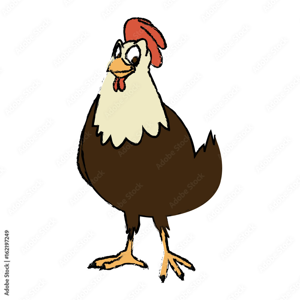 cartoon hen bird farm domestic animal
