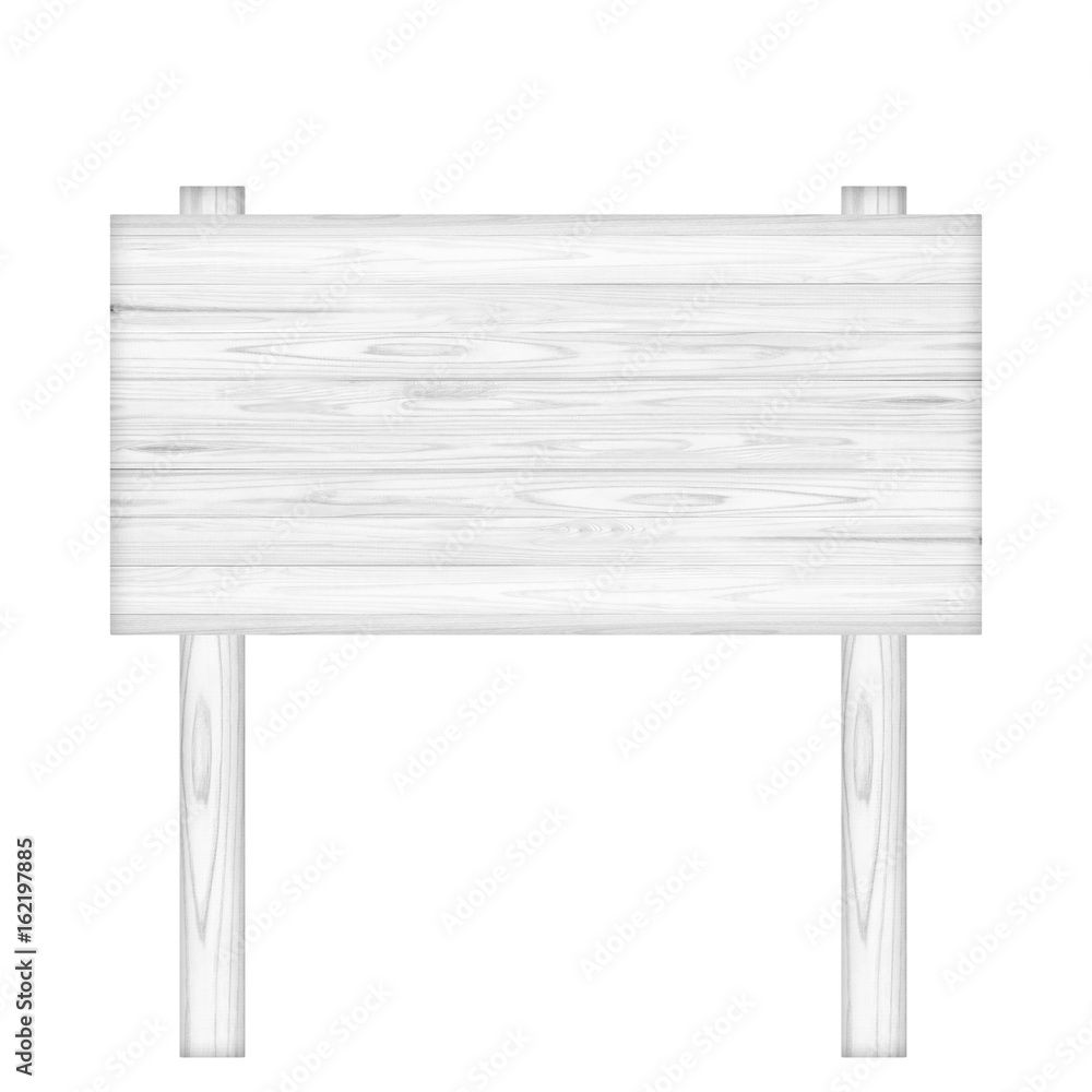Obraz premium Wooden sign isolated on white