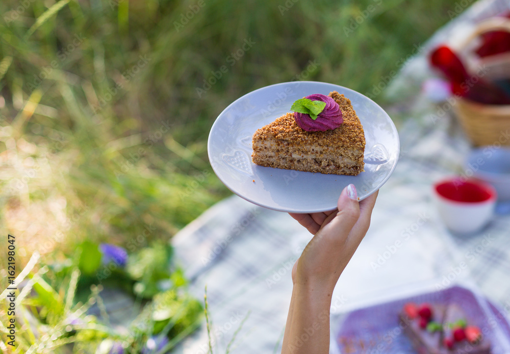 Cake on a plate