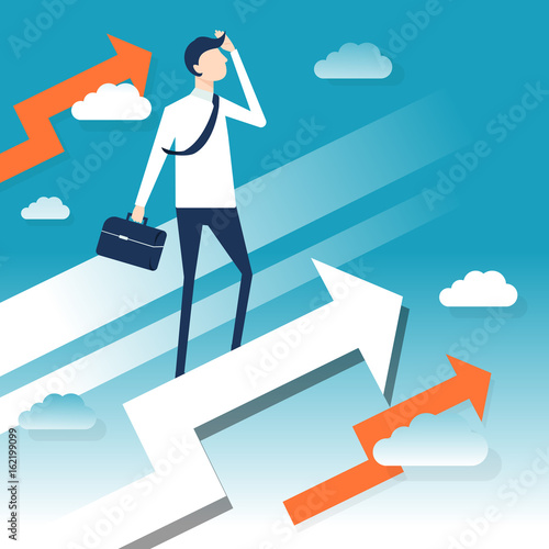 Startup concept flat illsutration and business