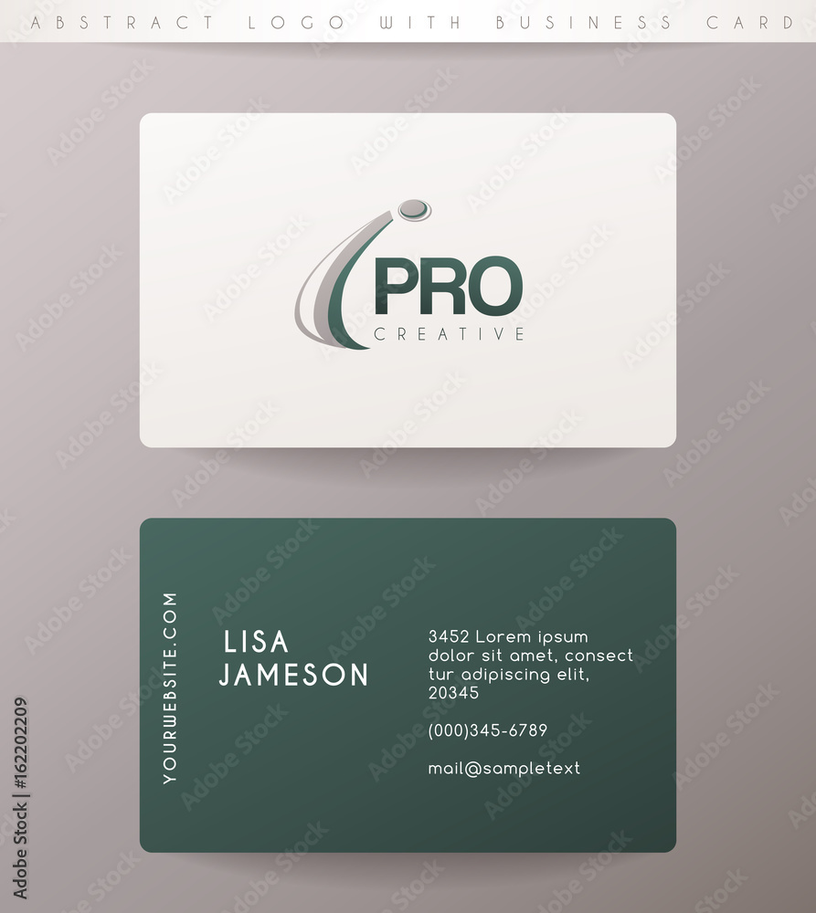 Creative Letter Logo Design with Business Card Template : Vector Illustration