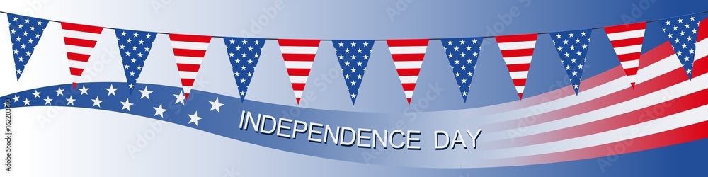 Fototapeta premium Banner. Garland. Independence Day (2)