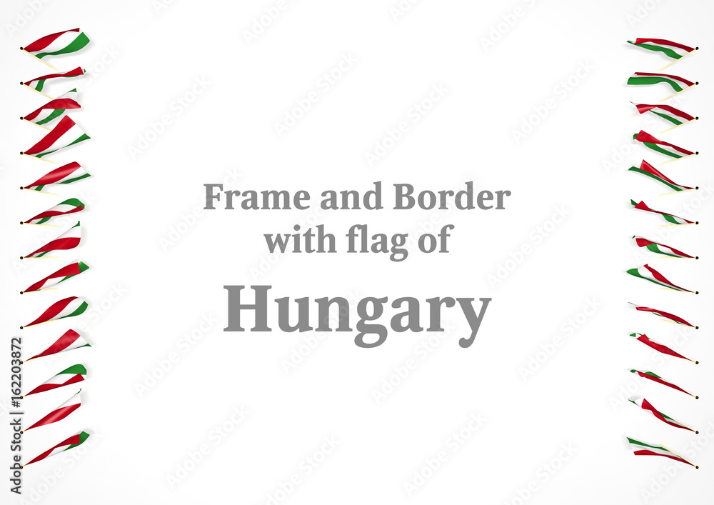 Obraz premium Frame and border with flag of Hungary. 3d illustration