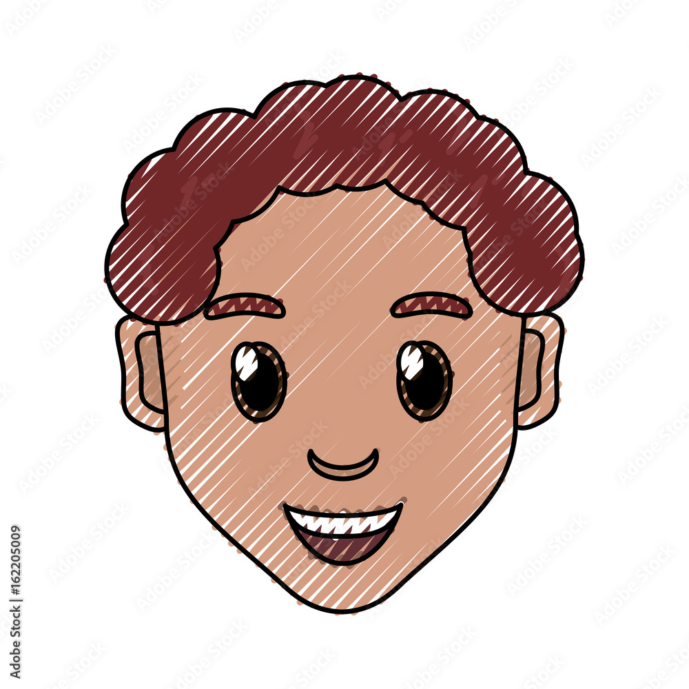 Boy face cartoon icon vector illustration graphic design