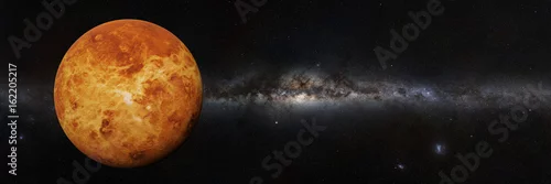 Obraz planeta Wenus przed galaktyką Drogi Mlecznej