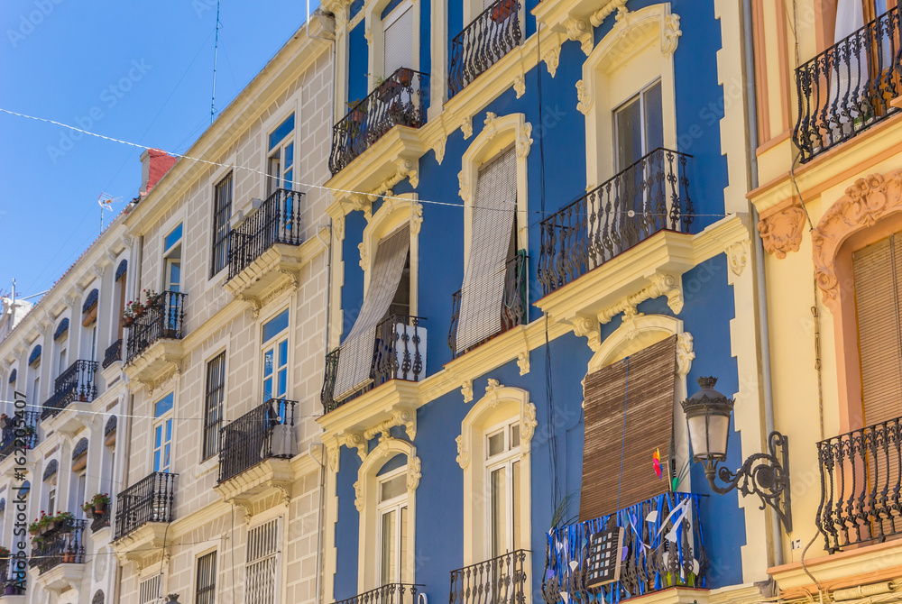 Colorful apartment buildings in Russafa neighbourhood of Valencia