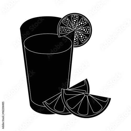 orange juice icon over white background vector illustration