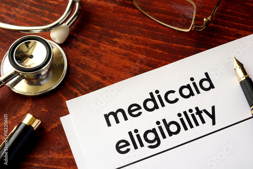 Document with title medicaid eligibility. photo