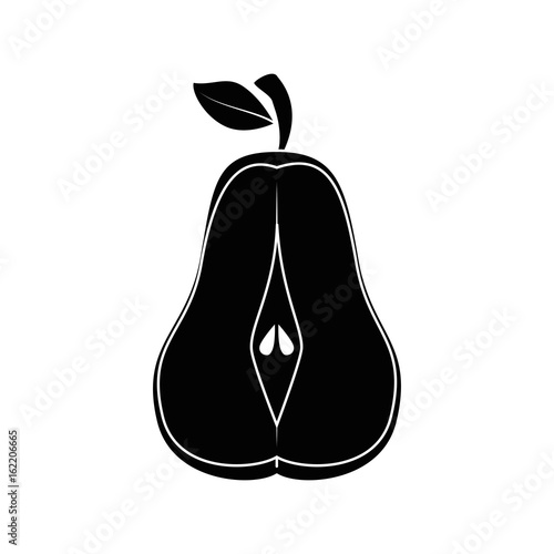 pear fruit icon over white background vector illustration