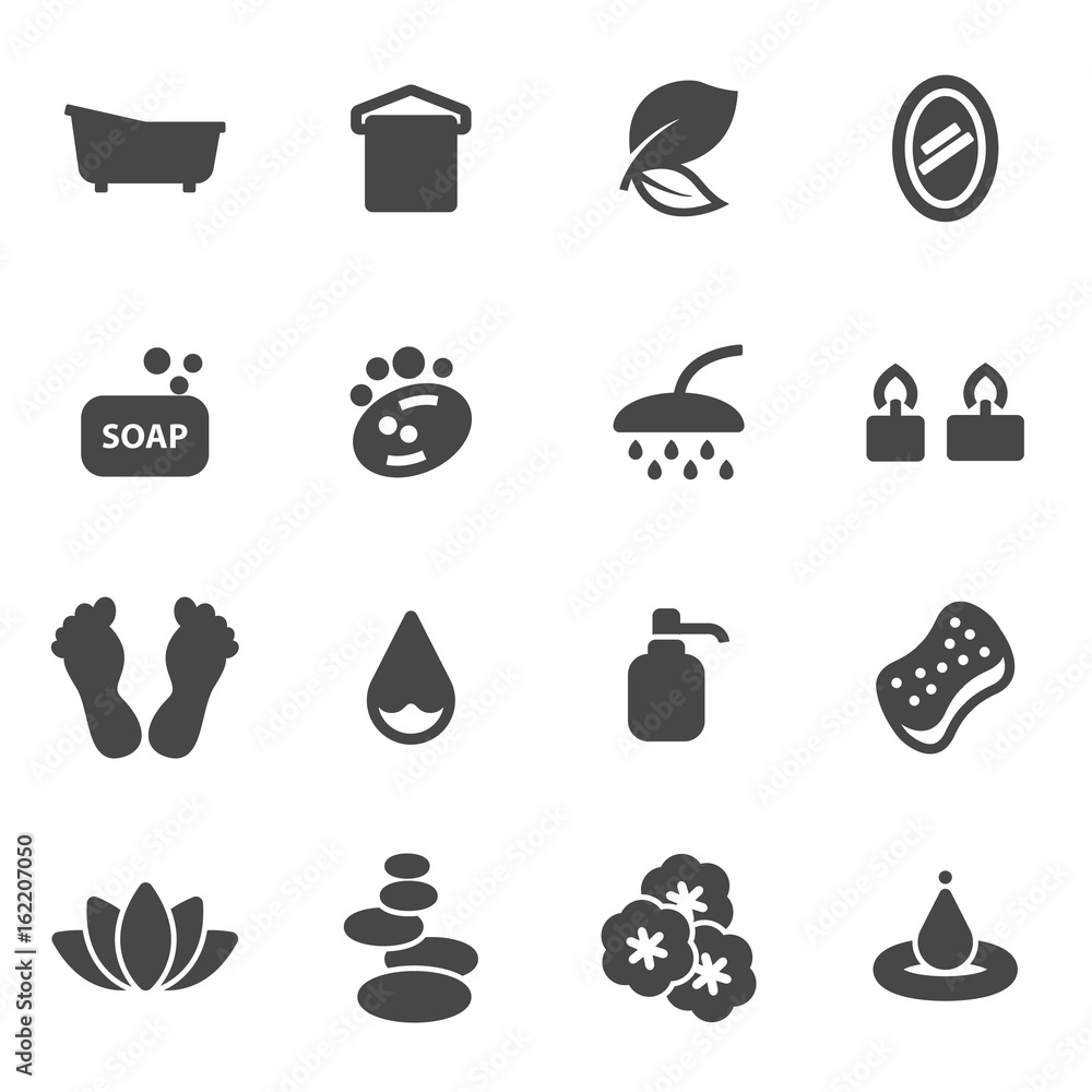 Vector black spa icons set