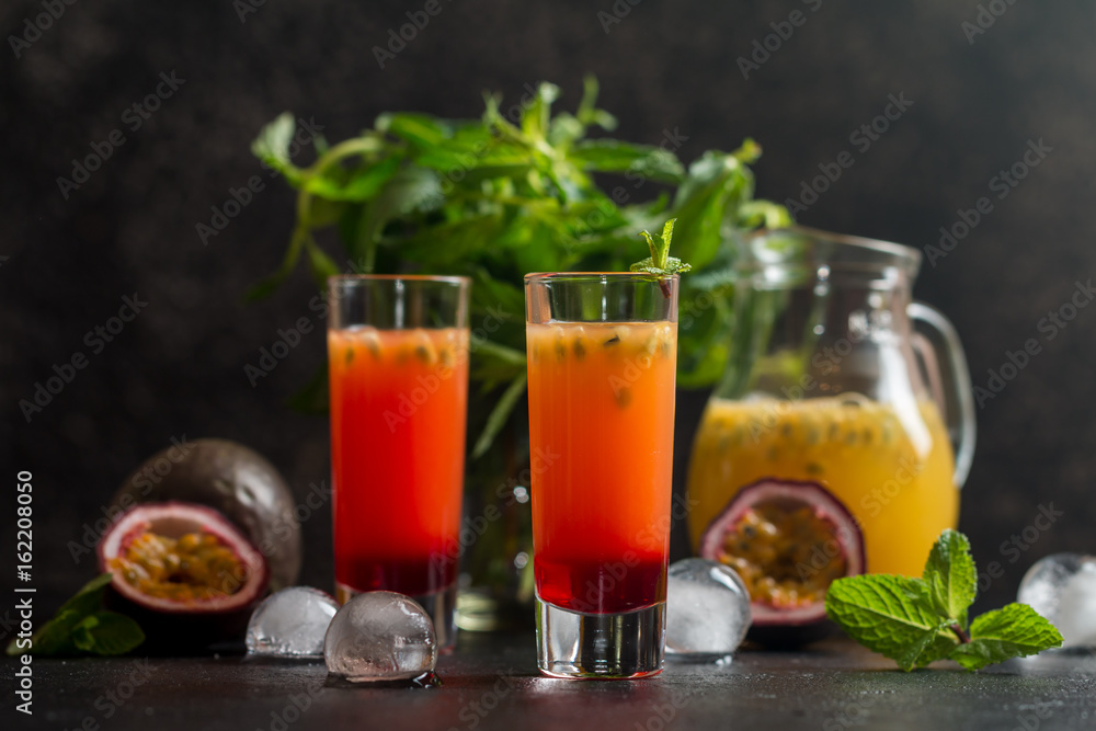 Fototapeta premium Cold cocktail with passion fruit