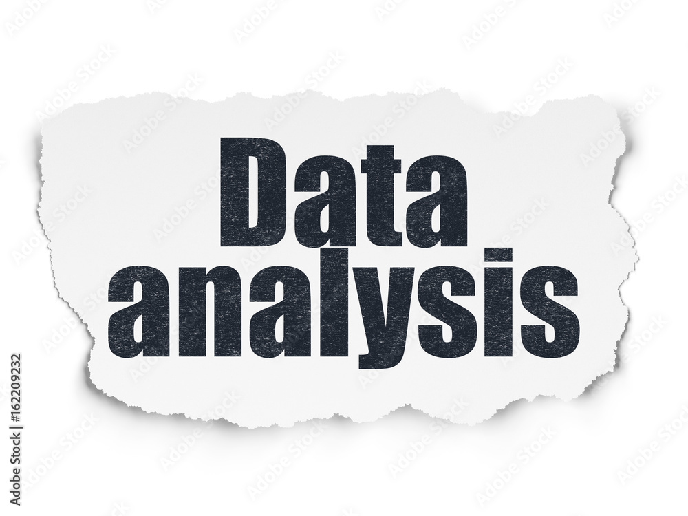 Information concept: Data Analysis on Torn Paper background