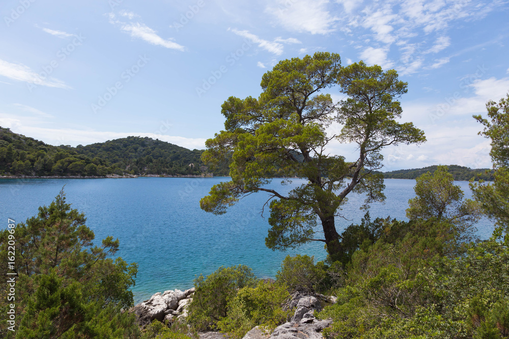 View of Big Lake of Mljet Nature Park Croatia