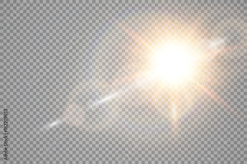Vector transparent sunlight special lens flare light effect.