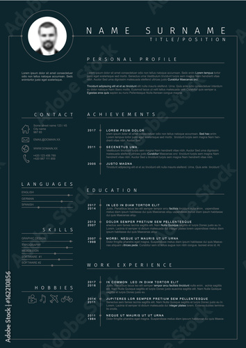 Vector minimalist cv / resume template