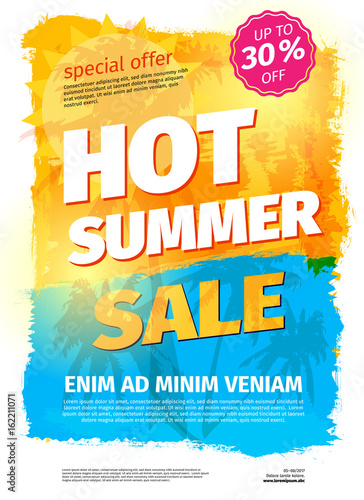 Template for HOT SUMMER SALE with sample text