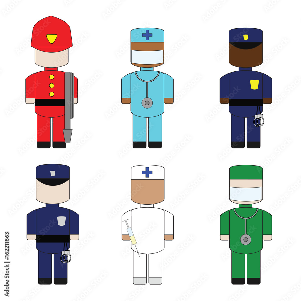 Set the profession help to people in uniform
Set the profession help to people in uniform