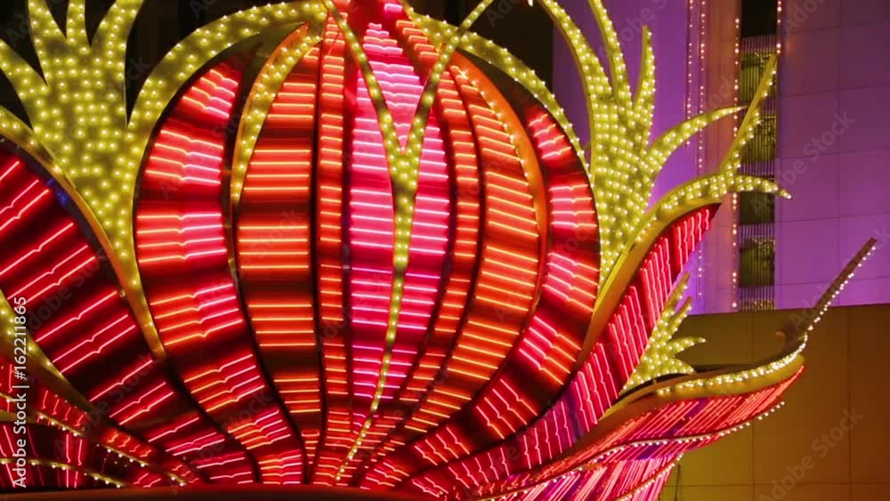 Las Vegas Neon Lights. Neon flashing lights of Las Vegas Casino