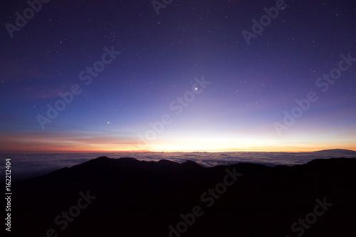 Sunrise at Haleakala Crater on the Hawaiian island of Maui
