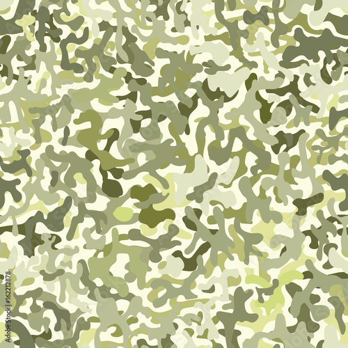 Dark green military camo stains background. Seamless pattern
