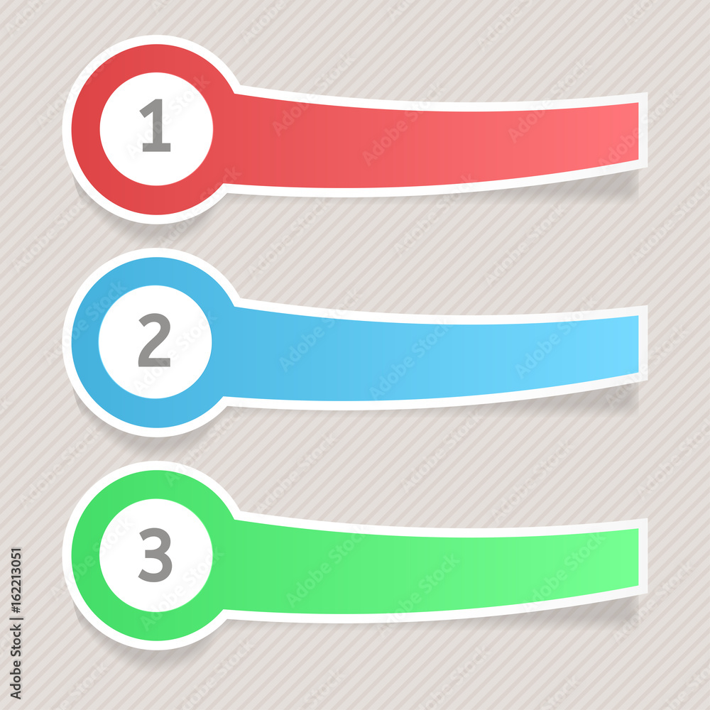 Obraz premium Paper labels with white frame. Matted colored elements on gray background