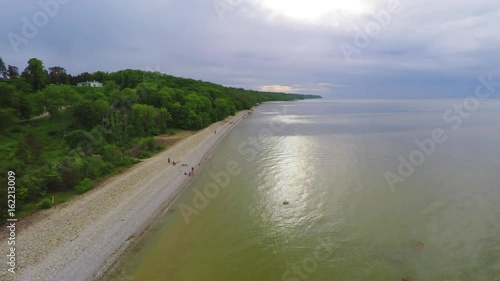 Wallpaper Mural Aerial drone view of Baltic Sea  coastline, sea coast beach, landscape with sea background of  rocky coast. Aerial footage. Torontodigital.ca