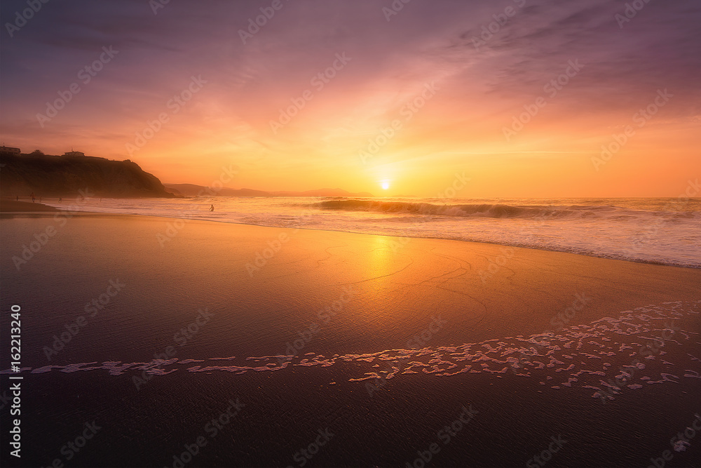 Sopelana beach at sunset