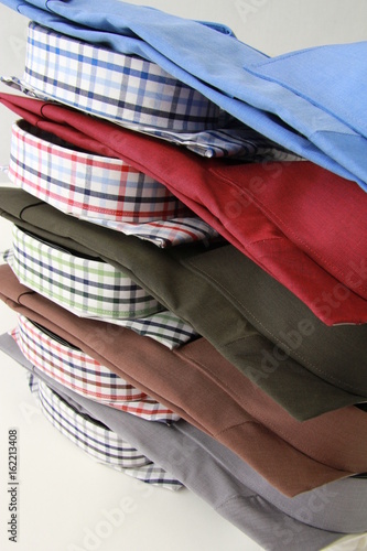 stack with colorful business shirts for men