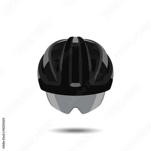 Bicycle helmet on a white background. Sports cyclist protection in a realistic style. Vector illustration