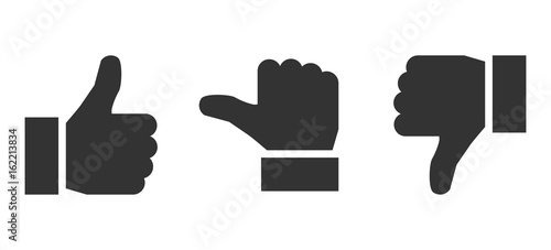 Black valuation thumbs - stock vector