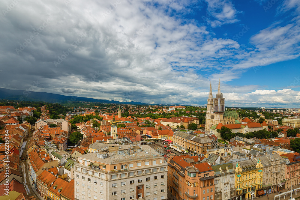 bird's-eye view of Zagreb, Croatia.