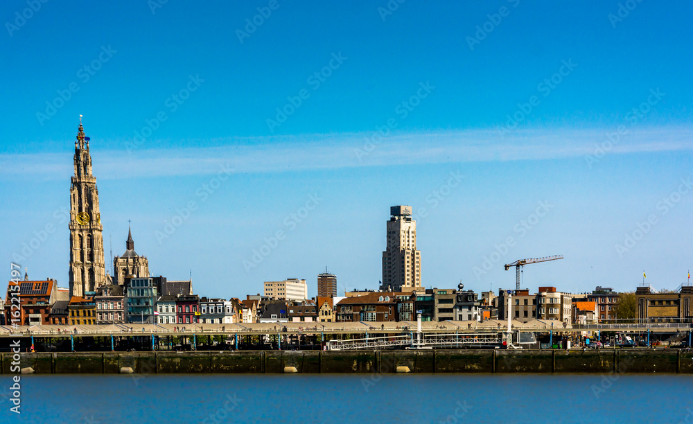 Panoramic view of Antwerp city in Belgium