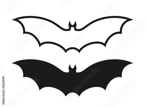 Fruit bat. Isolated bats on white background