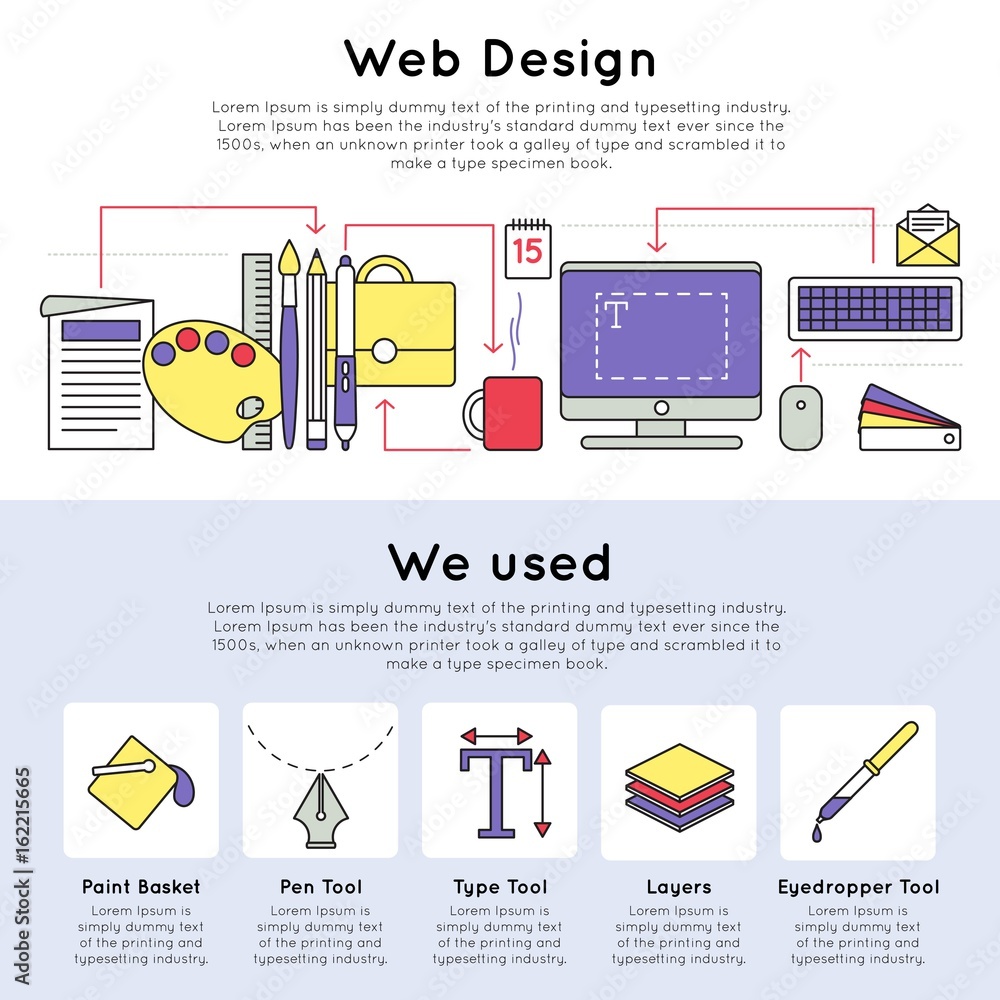 Colorful Linear Web Design Concept