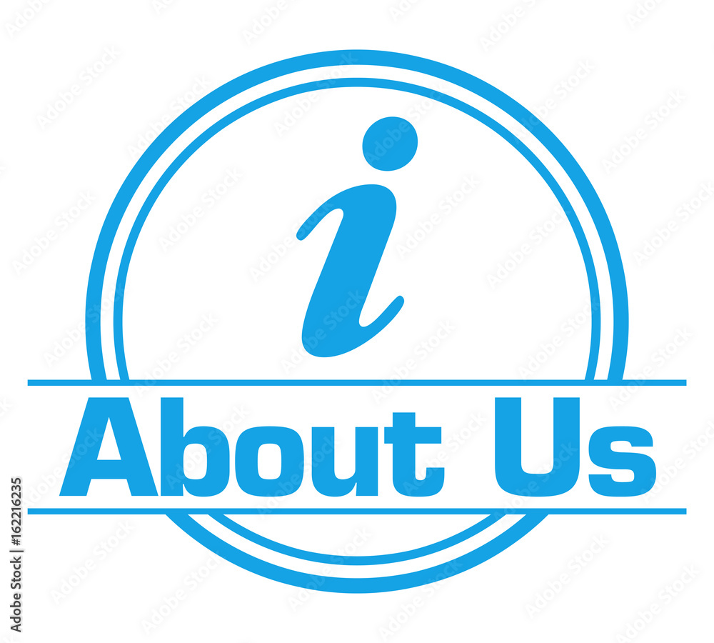 About Us Blue Circular Badge Style About Us Blue Circular Badge Style