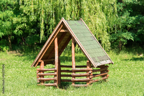 Wooden house in the park