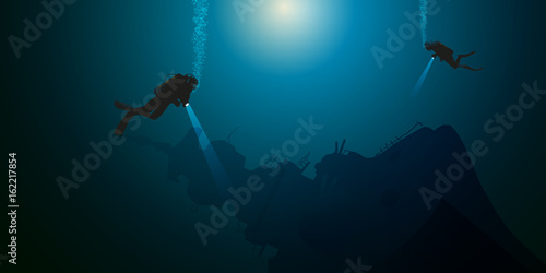 plongée - plongée sous-marine - épave - bateau - naufrage - plongeur