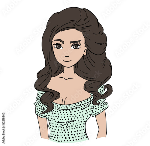 Vector illustratie van brunette