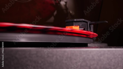 Record player playing in slowmo