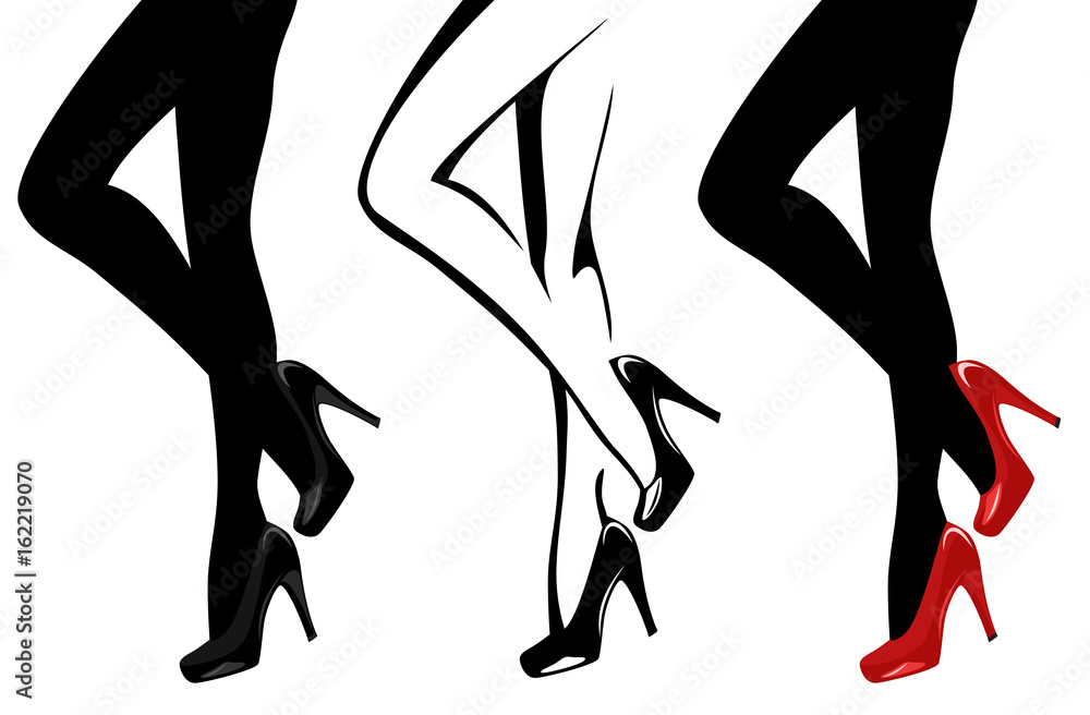 beautiful female legs wearing high-heeled shoes vector illustration beautiful female legs wearing high-heeled shoes vector illustration