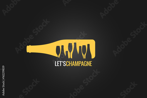 champagne bottle logo design background