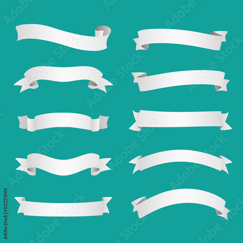 White ribbons set vector illustration
