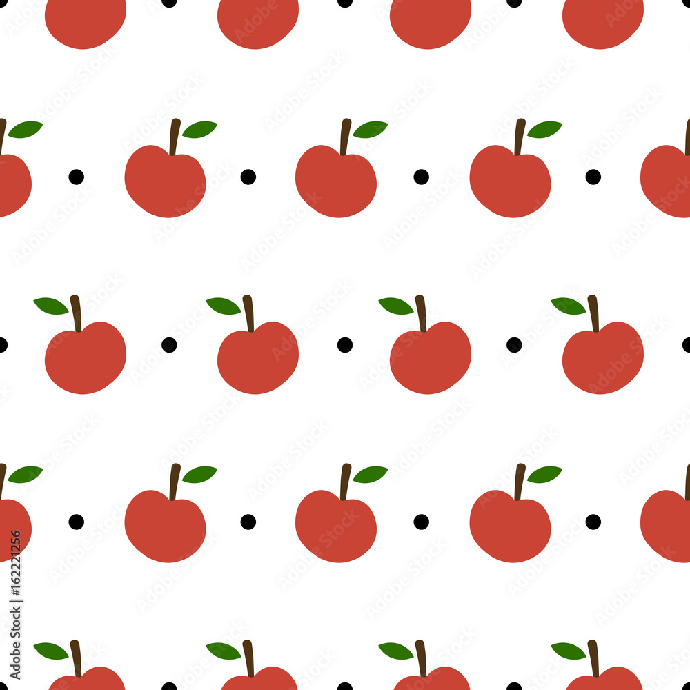 Apple Seamless Pattern Vector Apple Seamless Pattern Vector