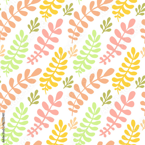 Autumn leaves seamless pattern. Vector bright texture. Can be used for wrapping, textile, wallpaper and package design. © worldion