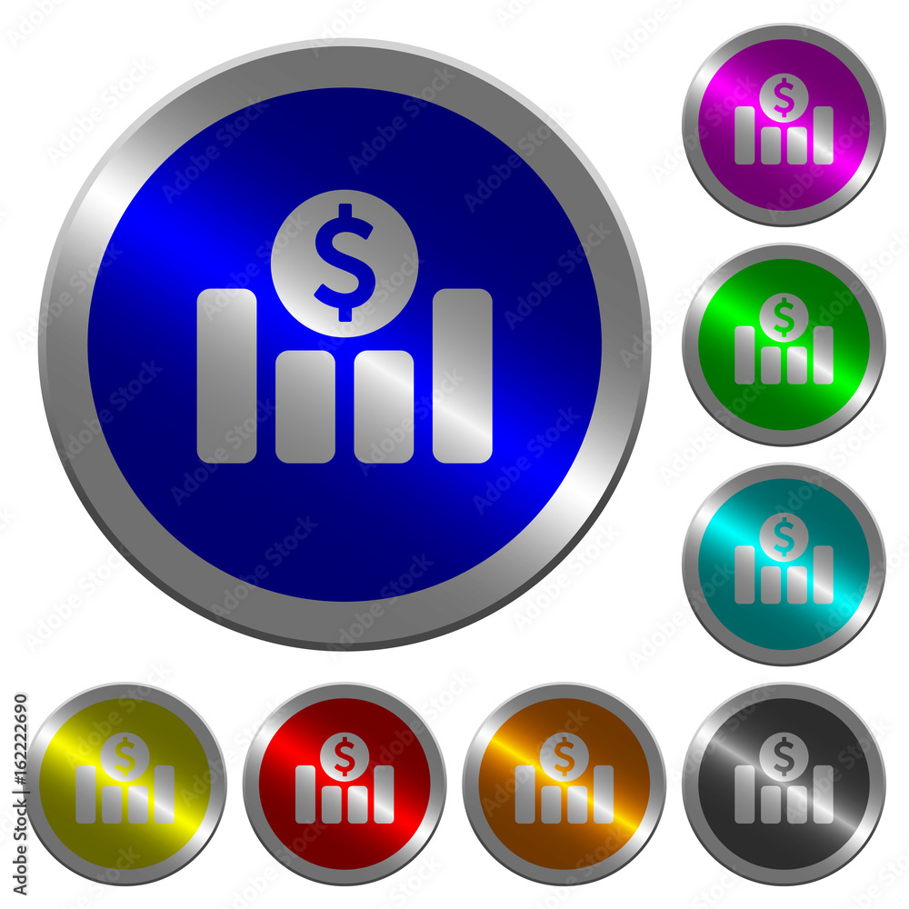 Dollar financial graph luminous coin-like round color buttons Dollar financial graph luminous coin-like round color buttons