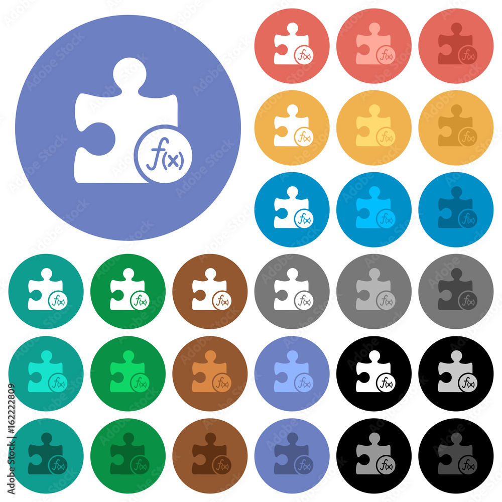 Plugin functions round flat multi colored icons Plugin functions round flat multi colored icons
