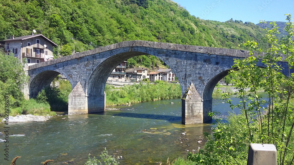 Fototapeta premium bridge Ganda in Morbegno, Valtellina in Italy